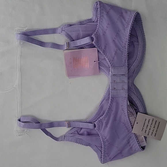 NWT Savage Fenty Flocked Logo Unlined Demi Bra Lavender - Picture 5 of 6
